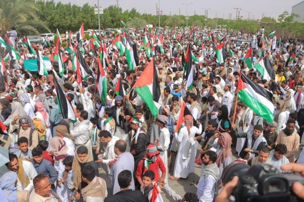 مظاهرات حاشدة في مدن يمنية تنديدا بجرائم العدو الصهيوني على أبناء غزة