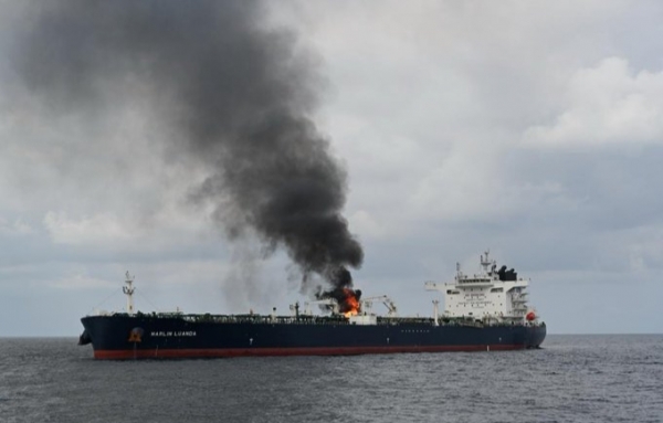 شركة أمبري للأمن البحري تعلن تعرض سفينة لأضرار جراء استهدافها شرق عدن